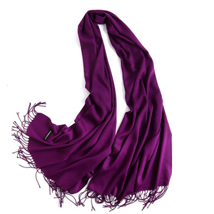 Longue Couverture En Gros Hiver Plaine <span class=keywords><strong>Pashmina</strong></span> Châle <span class=keywords><strong>Écharpe</strong></span> En Cachemire Avec Pompon - Product Image 6