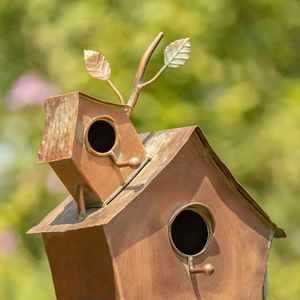 Nichoir décoratif en métal écologique avec revêtement en poudre et structure en acier robuste pour jardin, disponible au meilleur prix du marché - Product Image 6