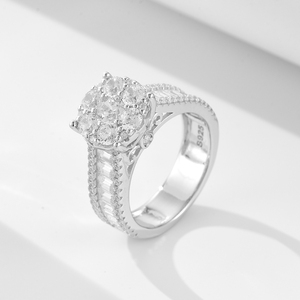 Juego de Anillos de Boda de Plata 925, Joyería Fina al por Mayor, Anillos de Compromiso y Eternidad con Microincrustaciones de Circonio para Mujer - Product Image 3