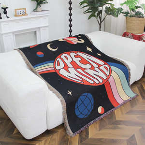 Manta <span class=keywords><strong>de</strong></span> Tapiz Tejida con Diseño Personalizado, Moderno y Cósmico, Manta Jacquard Psicodélica para Decoración del Hogar - Product Image 3