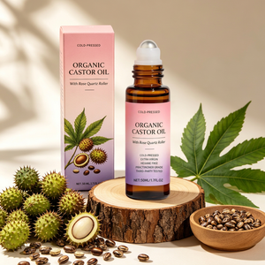 Huile de ricin pure biologique pressée à froid, huile naturelle de graines de Ricinus Communis en vrac, marque privée pour la croissance des cheveux, les soins de la peau, les massages corporels - Product Image 1