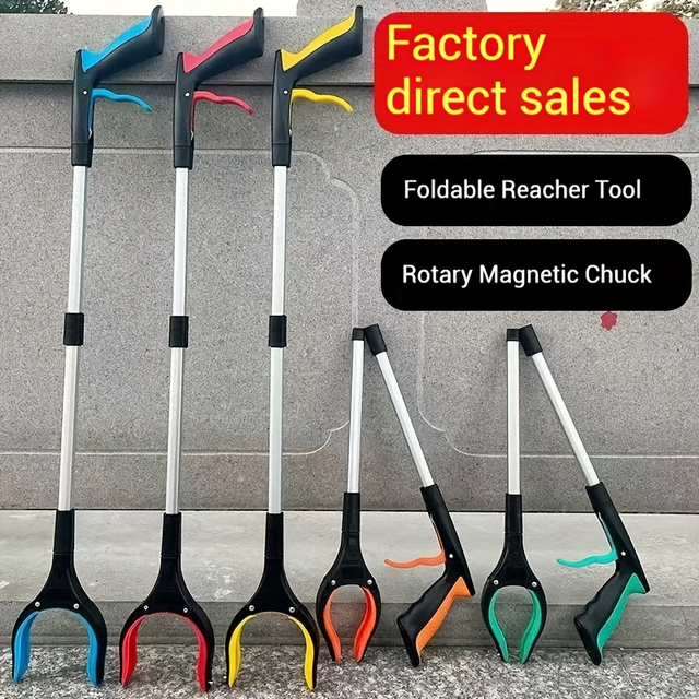 2026 VC 32 Inch Extra Long Grabber Reacher with 360°Rotating Jaw & Magnet Foldable Pickup Mobility Aid Reaching Assist Tool