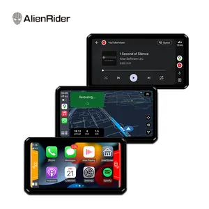 AlienRider M2 프로 오토바이 네비게이션 DVR CarPlay 안드로이드 자동 듀얼 레코딩 대시 캠 6 인치 터치 스크린 77GHz 레이더