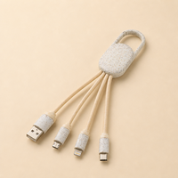 Câble de charge et de données USB tressé 4-en-1 pour Android, charge rapide 5A, câble de téléphone TPE avec support, logo personnalisé, vente en gros OEM