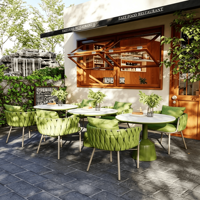 Ensemble de chaises de salle à manger en tissu tressé pour l'extérieur, table et chaises de patio commerciales pour café, bistrot, hôtel, jardin
