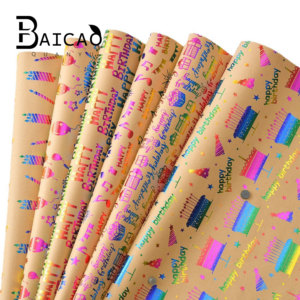 สินค้ามาใหม่: กระดาษคราฟท์เคลือบฟอยล์สีทองเหลือบรุ้ง - สำหรับห่อของขวัญ, ขนม, เทียน และของขวัญวันเกิด - ขายส่ง - Product Image 1