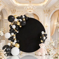 Housse de protection anti-plis pour arche circulaire 150 cm (4,92 pi) en tissu teint uni pour cadre métallique rond, accessoire de photomaton d'anniversaire