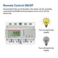 Compteur d'énergie intelligent triphasé prépayé avec écran LCD, précision classe 1.0, courant nominal 3x100A Max/80A pour IoT commercial