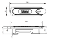 Serrure à combinaison mécanique WT-819 pour boîte à outils, armoire de charge, avec clé d'urgence