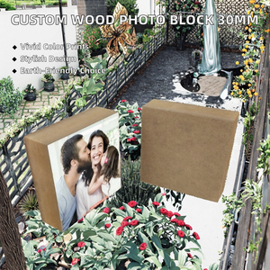 Bloc carré en bois de 30 mm, écologique, vierge ou personnalisable par sublimation, pour cadre photo - Product Image 2