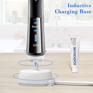 Base de chargeur de brosse à dents électrique 3757, support de charge inductif sans fil blanc pour brosses à dents Oral B 110V - Product Image 2