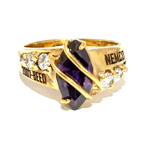 Bague de classe personnalisée en acier inoxydable moins chère |   Bague de diplôme personnalisée avec zircon |   Options de finition or et argent - Product Image 3