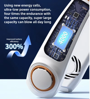 Portable USB Rechargeable cou ventilateur cinq vitesses refroidissement rapide carreaux de glace portable Volume d'air dispositif de refroidissement voiture de poche en plein air