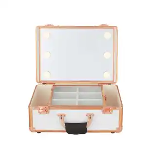 梳妆台化妆盒，带3种颜色的亮镜化妆盒