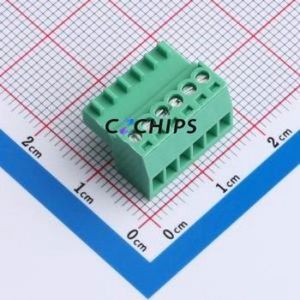 MX2EDGK-2.54-06P-GN01-Cu-Y-A Plug-in Terminal Block P=2.54mm Connector Male Plug 2.54mm Green 6P - Product Image 1