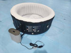 Bain à remous gonflable à chauffage rapide <span class=keywords><strong>pour</strong></span> 4 à 6 personnes, spa portable d'extérieur, <span class=keywords><strong>jacuzzi</strong></span> à bulles <span class=keywords><strong>pour</strong></span> jardin, patio, détente familiale - Product Image 5