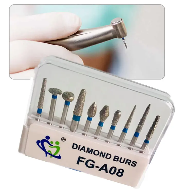 High Speed Dental Diamond Burs Oral Lab Handpiece Burs Polishing Smoothing Dental Cutting Tool