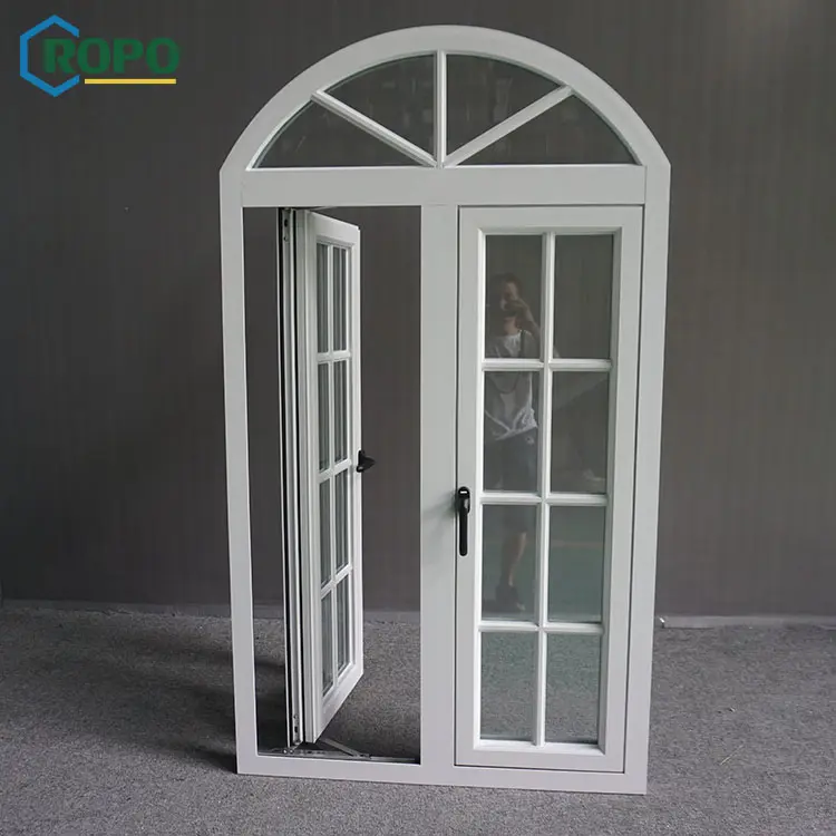 Grill Design Price Frame Profile Arch Casement Pvc Aluminum Window In China