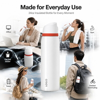 En stock – Nouvelle tasse isotherme double paroi de 24 oz avec logo personnalisé, style dessin animé mignon, avec couvercle rabattable et fonction de maintien au chaud