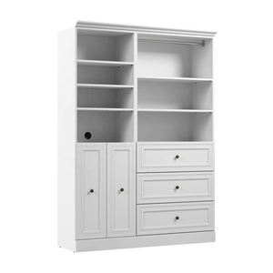 Armoire ouverte modulaire moderne sur mesure avec étagère réglable en panneau MDF mélaminé, design shaker à double bord, petit placard <span class=keywords><strong>d</strong></span>'<span class=keywords><strong>entrée</strong></span> - Product Image 6