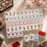 Mahjong américain de style chinois en acrylique rouge gravé rubis, tuiles de mahjong, jeu d'intérieur, tapis de mahjong, vente chaude 2026