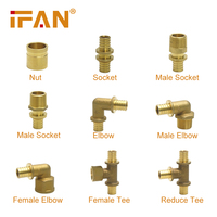 IFAN Prix usine Raccords PEX Al PEX Coude, Té, Manchon, Raccords à manchon coulissant axial en laiton 16-32mm Raccord coulissant PEX