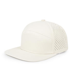 Custom 6-Panel Hip Hop Flat Bill Unisex Snapback <b>Hat</b> Cap 3D Embroidery Logo Waterproof Laser Cut Perforated Hole Outdoor - Product Image 6