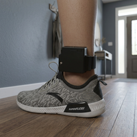 Thinkrace - Monitor de Tobillo GPS Impermeable IP68 con Botón SOS, Correa de Gel de Sílice, Control Remoto y Bloqueo Antimanipulación