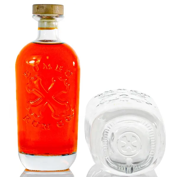 Customize Own Liquor Bottle Mold Design Bottle Draw private label For Rum Tequila Mezcal Vodka Gin Wisky