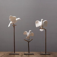Figurine de colombe de style nordique minimaliste, ornement semi-artisanal, décoration moderne créative pour le salon