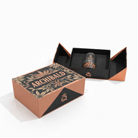 Boîte d'emballage rigide en verre magnétique personnalisée avec insert pour petit pot de bougie ou concentré, idéale pour l'emballage cadeau