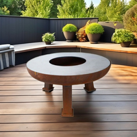 Élégance patinée par foyer en acier Corten classique avec la beauté durable