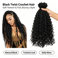 Goddess Extensions de cheveux en vrac pour tresses au crochet, en fibre haute température douce, ondulation naturelle, 20 mèches, style Faux Locs