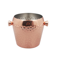 Meilleure Vente 2024 – Seau à Glace Cylindrique en Acier Inoxydable Martelé 1L, Refroidisseur à Vin avec Couleur et Logo Personnalisables pour Bar/Fêtes – Idéal pour les Cadeaux