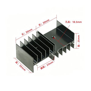 Dissipateur thermique en aluminium noir à double broche, 5 pièces, YA25 25x23x16mm, YB30 30x30x25MM, Triode/SiC TO-220, pas 18 - Product Image 1