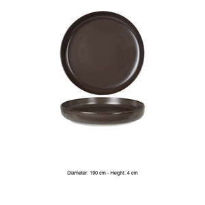 Reactive <b>Brown</b> Bowl Ø 19 cm H 4 cm Premium Fine China Digital Print Rinart - Product Image 3