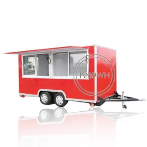 Trailer makanan seluler kustom troli anjing panas standar USA dengan truk penjual es krim cepat DOT VIN