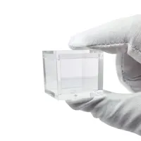 25,7*25,7*25,7mm Mini-Würfel box Acryl schmuck verpackung Klare kleine Box Transparente Ohrring-Vitrine mit Deckel