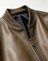 Veste en cuir d'agneau véritable marron pour homme, style décontracté, coupe-vent et respirante, motif à pois, directement de l'usine, marque de luxe (dupe)