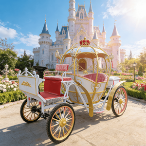 Carruaje Real Eléctrico de Cenicienta a Tamaño Real en Venta, Atracción Turística para Exteriores, 4-6 Asientos, Neumáticos de Goma Sólida, Lujo - Product Image 6