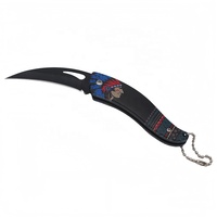 Klassieke Zwarte Coating Vouwmes Klein Pakketmes 3D Geprint ABS Handvat Kampeer Cadeau Sleutelhanger EDC Zakmes