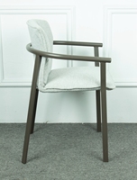 Chaise de salle à manger moderne en tissu vert au design patchwork européen avec pied en poudre noire pour la salle à manger à la maison