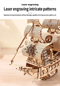 Maqueta de Madera del Barco Queen Anne's Revenge, Altamente Realista, Rompecabezas 3D, Kit de Juguete Educativo DIY para Jóvenes, Regalo - Product Image 2