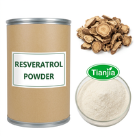 Poudre de Resvératrol Tianjia, extrait naturel d'herbes, Resvératrol 50% 98% testé par HPLC pour la production de compléments nutritionnels