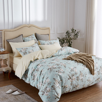 Chine Rose ensembles de literie 100% 300T coton doux housse de couette drap de lit taie d'oreiller ensemble imprimé literie pour lit Queen