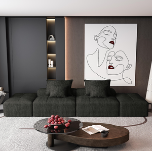 US in Stock <b>Convertible</b> Chenille Fabric Modern Living Room Wood Frame Nordic Family Modular Sectional Sofa <b>Bed</b> Set for Hotel Use - Product Image 1