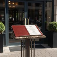 Porte-menu en similicuir premium 8,5 x 11 avec pochettes transparentes, classeur de menu 8 vues pour restaurant, hôtel
