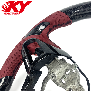 Volante personalizado de fibra de carbono forjada en color rojo intenso con cuero para Lexus RX RX200T RX300 RX350 GS GS450H GS350 GSF F-Sport - Product Image 2