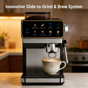 Machine à café intelligente professionnelle programmable 20 bars avec système de broyage intégré, expresso, mousseur à lait, en acier inoxydable pour la maison - Product Image 4