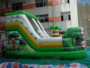 Toboggan gonflable commercial pour animaux sauvages personnaliser Zoom toboggan sec pour enfants jeux gonflable fête location <span class=keywords><strong>château</strong></span> sautant - Product Image 3